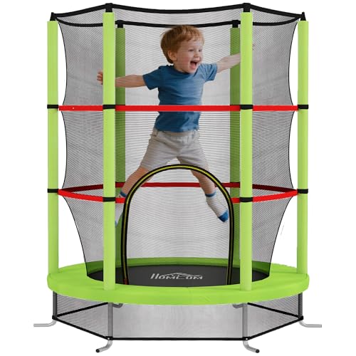 HOMCOM Trampoline pour Enfant Ø 1,40 x 1,90H m Filet...