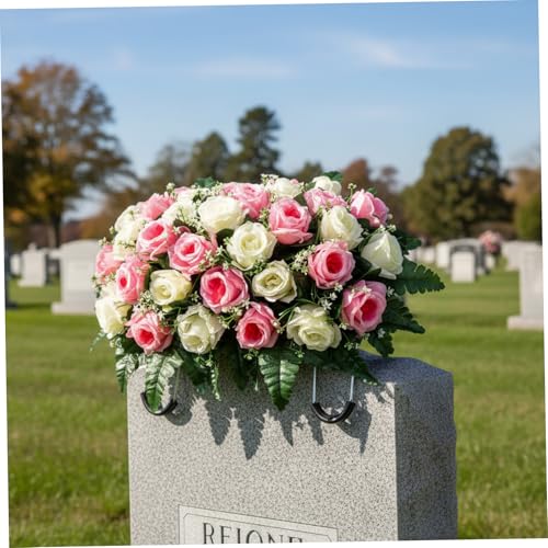 Fleurs artificielles pour tombe avec selle réglable et durable