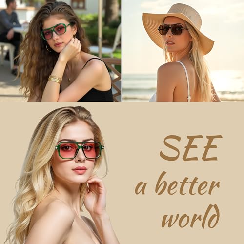 Vintage Square 70s Aviator Sunglasses for Women Men Classic Retro Stylish Frame UV400 Trendy Sunglasses3