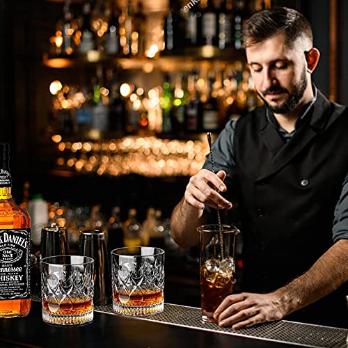 Aoeoe Whiskey Glasses Set Of 4, 11 Oz Old Fashioned Glasses, Bourbon Glasses, Premium Scotch Glasses, Rocks Glasses, Cocktail Glasses, Clear Rum Glasses, Bar Glasses, Whiskey Glasses For Men #TOP6