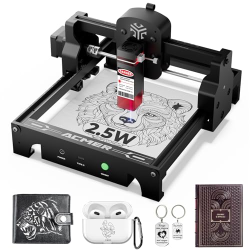 S1 Laser Engraver Machine, 2.5W(2500mW) High Precision Laser Cutter and Diode Laser Engraving Machine, 130x130mm Working Area for Wood and Metal, DIY Laser Engraver
