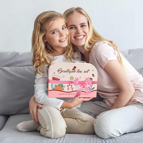 Image of Tea Party Set for Little Girls, 49PCS Princess Tea Time Toys Including Tea Set Dessert Carrying Case, Kids Kitchen Pretend Playset, Montessori Toys for Toddlers 3 - 8 Year Old Girl Birthday Gifts