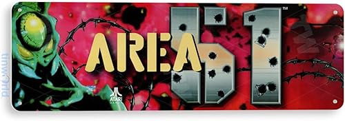 Tinworld Letrero de estaño Área 51 Arcade Shop Sala de juegos Decoración de metal Marquesina Retro Consola A220