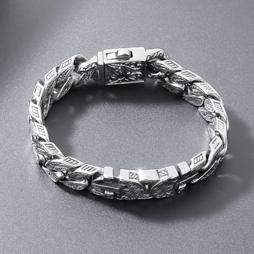Pulsera cruz acero inoxidable para hombre 22 cm miniatura 5