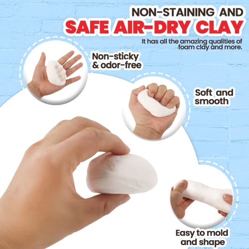 Image of 3.3 lbs Moldable Cosplay Foam Clay (White) - High Density and Hiqh Quality for Intricate Designs | Air Dries to Perfection for Cutting with a Knife or Rotary Tool, Sanding or Shaping (Pack of 2)