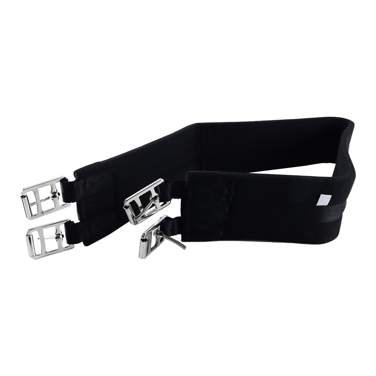 Cincha artificial para caballos - Cincha versátil con pelo sintético - Extremos elásticos - Correa larga de neopreno con pelo sintético (Negro, 130 cm)