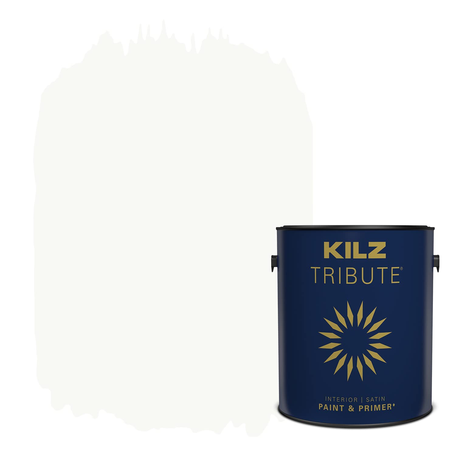 TRIBUTE Interior Satin Paint and Primer in One, 1 Gallon, Ultra Bright White (TB-01)