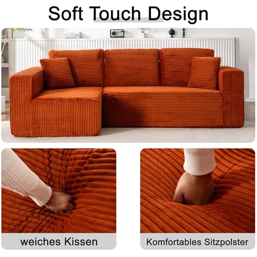 Canapé d’angle modulable convertible L orange Yihomfy