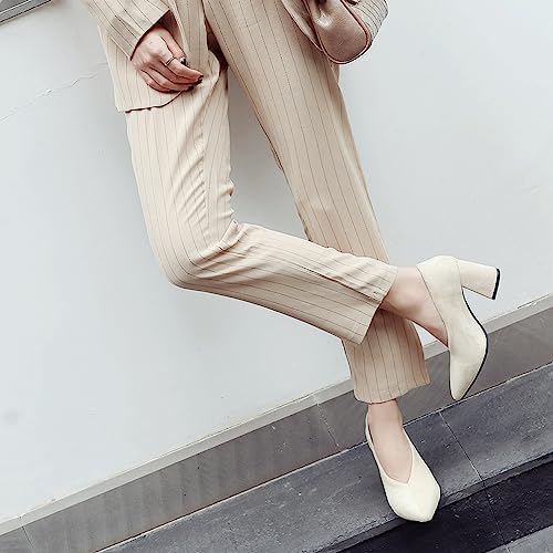 Mules à talon bloc PAYDVOIER | Escarpins rétro beige confortables
