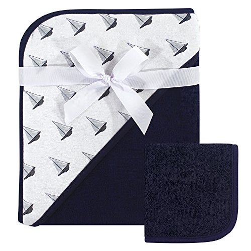 Image of Hudson Baby Unisex Baby Cotton Hooded Towel and Washcloth, Sailboat, One Size