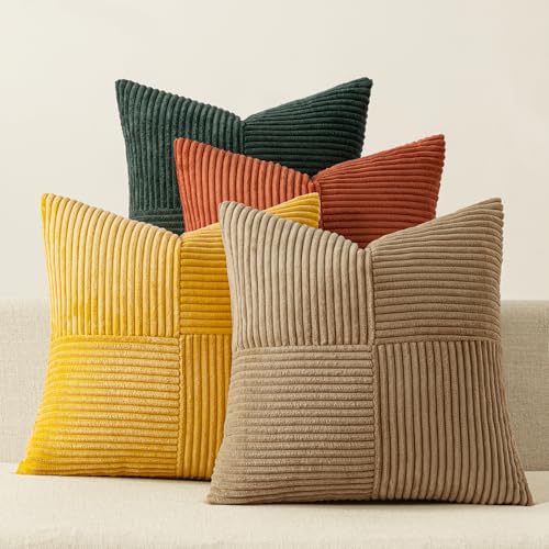 MIULEE Green Rust Throw Pillow Covers 18x18 Inch...