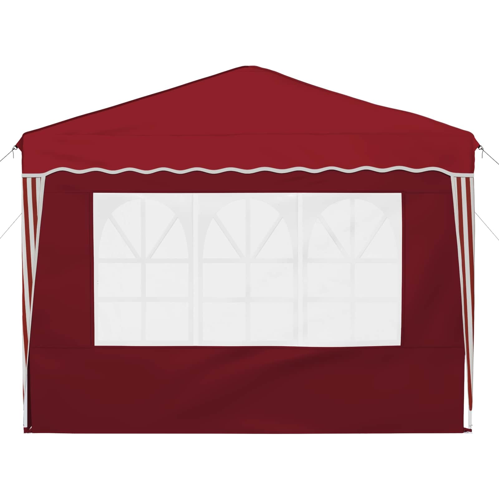 Gazebo Pop-Up 288x288 cm Tenda Pieghevole da Giardino Borgogna | Struttura in acciaio per eventi all'aperto, regolabile su 3 altezze e facile da montare in giardino o patio.