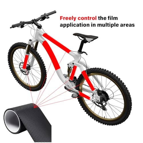 Image of CNC Bike Frame Protection Tape,Bicycle Frame Protector Sticker-Frame Protection Paint Film 3m(4 inchx118 inch), Carbon Fiber Pattern Frame Guard Wrap for Mountain Bike /Gravel /MTB /Road Bike etc.