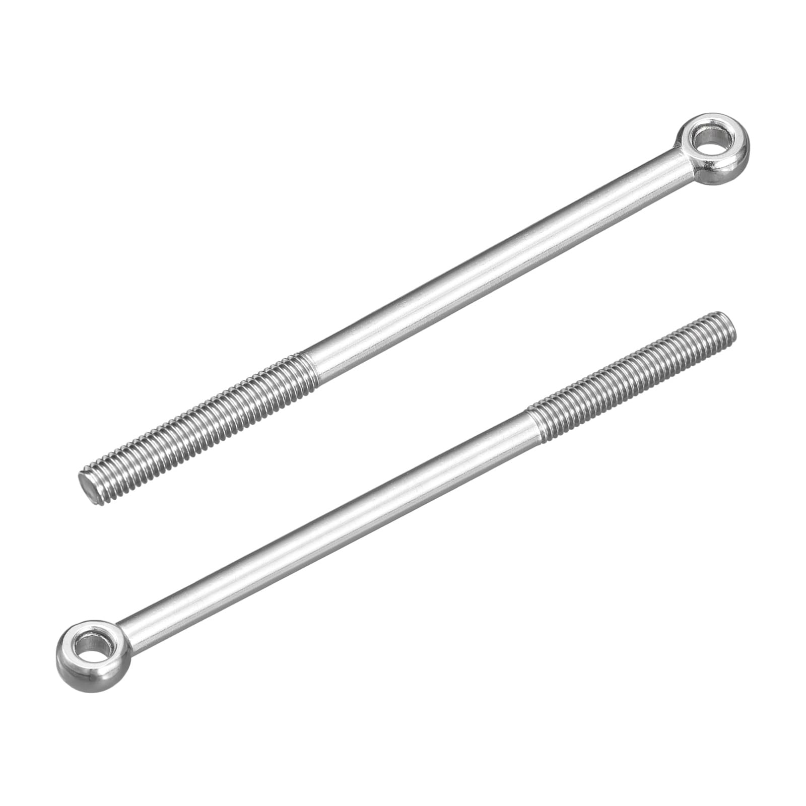 sourcing map 4Pcs M8 x 120mm Lifting Eye Bolts, 304 Stainless Steel Machinery Shoulder Swing Bolt Lifting Ring Eyebolt for Pipeline Gate Valves, Building Steel Pipe Fasteners, Silver