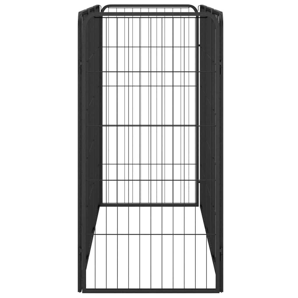 8-TLG. Hundelaufstall Schwarz 50x100 cm Stahl
