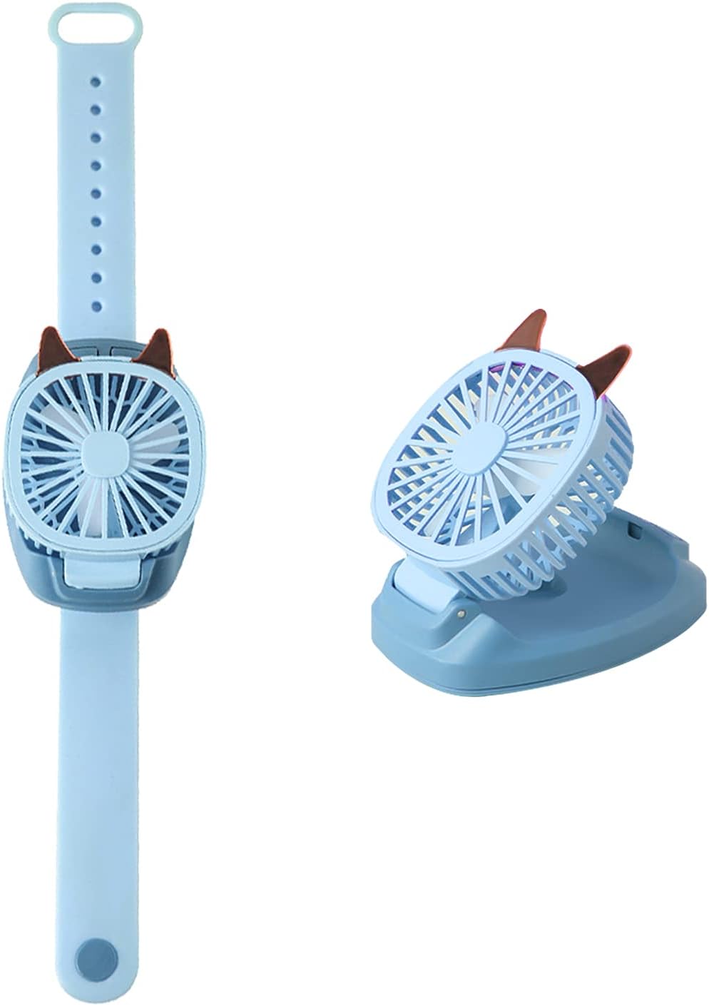 360°Rotation Wrist Fan,Outdoor Sports USB Charging Small Rechargeable Mini Watch Fan With LED Lights Kids Portable Wrist Strap Mini Watch Hand Held Fan for kids and adults