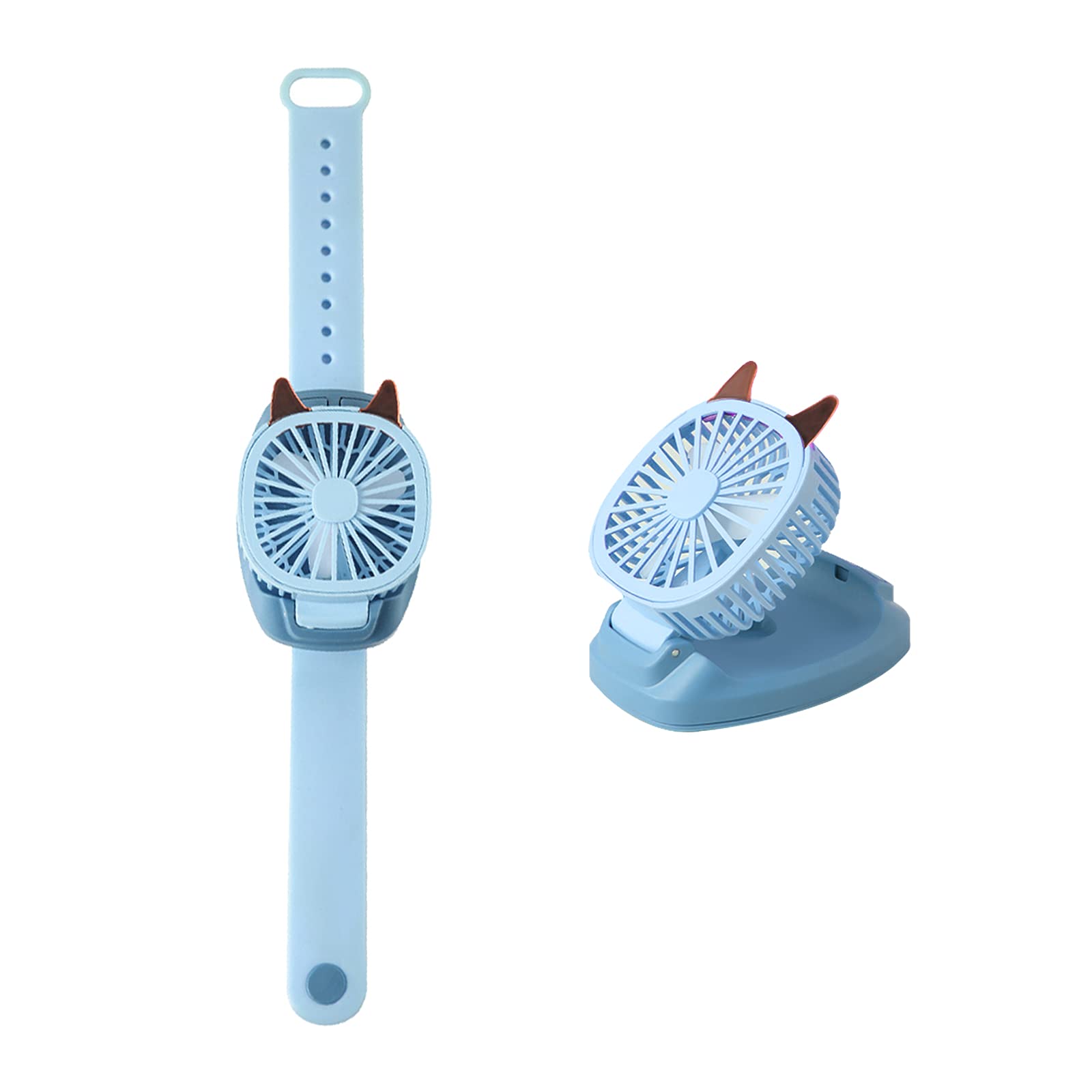 360°Rotation Wrist Fan,Outdoor Sports USB Charging Small Rechargeable Mini Watch Fan With LED Lights Kids Portable Wrist Strap Mini Watch Hand Held Fan for kids and adults