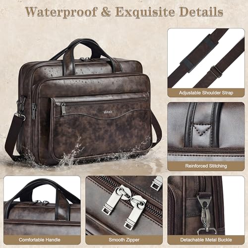 Image of Shrrie Vegan Leather Laptop Bag 17 to 17.3 Inch for Men and Women