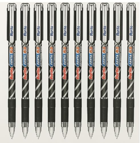 Image of New Fantaflo Black 20 Ball Pens | Smooth Writing Ballpoint Pen with Dotted Grip | 1.0 mm Waterproof Ink | Ideal for Exams, OMR Sheets, and Everyday Writings (Black Ink)