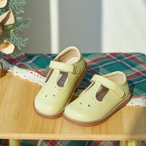 Image of GINFIVE Toddler Girls Dress Shoes Little Kids Flats School Mary Janes Shoes