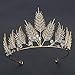Produktbild WSXEDC Haarschmuck Für Damen Krone, Märchenprinzessin Königin Krone Goldene Halbkreisförmige Blätter Eingelegte Kristallperlen Stirnbänder Für Mädchen Haarschmuck Braut Hochzeit Geburtstagsfeier