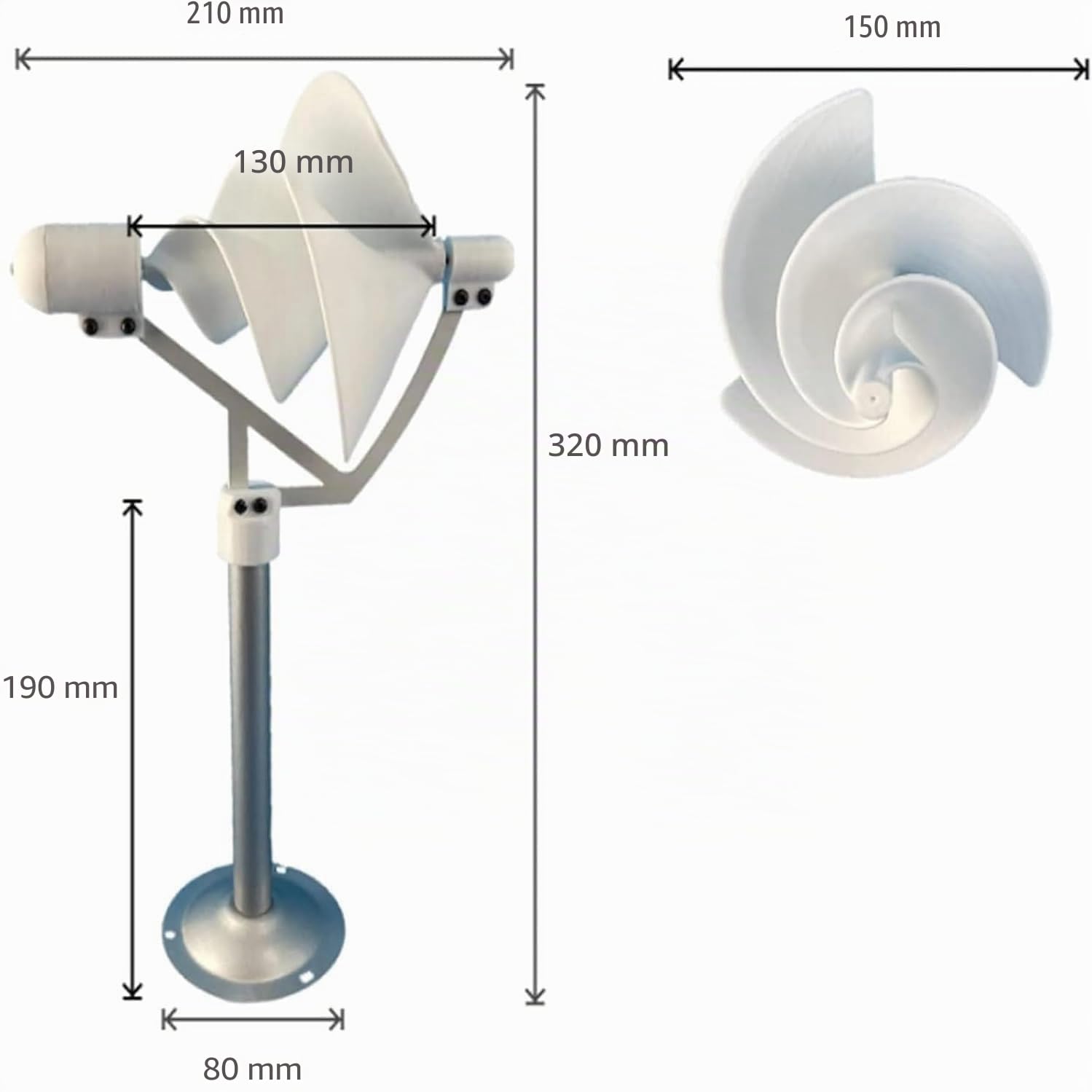 COYEUX Generatore Eolico a Micro Spirale, turbina eolica Verticale a Forma di Rosa, generatore a magneti permanenti, per esperimenti scientifici