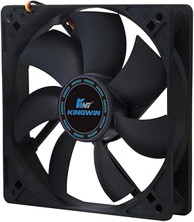Kingwin 120mm CF-012LB Silent Fan, for Computer Cases, CPU Coolers, Long Life Bearing, Quiet Efficient Cooling, and Provide Excellent Ventilation for PC Cases-[Black]