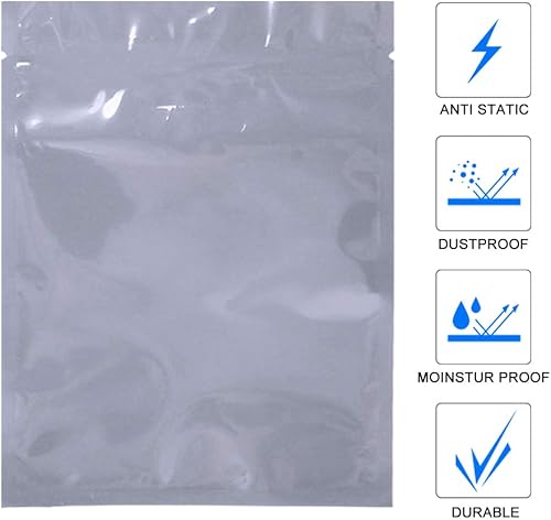 Miniatura 9 de 10 bolsas antiestáticas extra grandes con parte superior abierta de 15.75 x 17.72 pulgadas, bolsas de blindaje ESD con calcomanías para electrónica