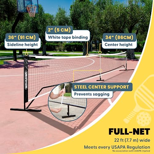 Image of Boulder Portable Badminton Pickleball Net - Foldable /Extendable Poles for Multiple Sports Heights (UP to 5 ft) - Ideal for Tennis, Pickleball, Soccer Tennis - Easy Setup