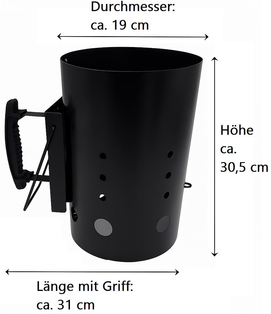 Allume-charbon pour barbecue XXL avec double poignée 19 cm