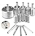 Produktbild Diamantbohrer Set, Fliesenbohrer NASUM Glasbohrer set 5-50mm, Lochsäge Bohrkrone für Glas, Fliese, Keramik, Marmor, Porzellan, Granit Bohrer mit Diamant-Beschichtung Kohlenstoffstahl, 15pcs