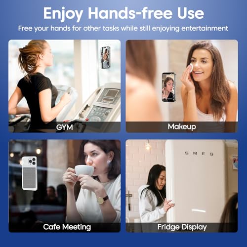 Image of Sounce Suction Phone Case, Phone Suction Sticker, for Hands-Free Mobile Accessory Holder Grip, Video Phone Accessory Compatible Mirror, Shower (Light Grey)
