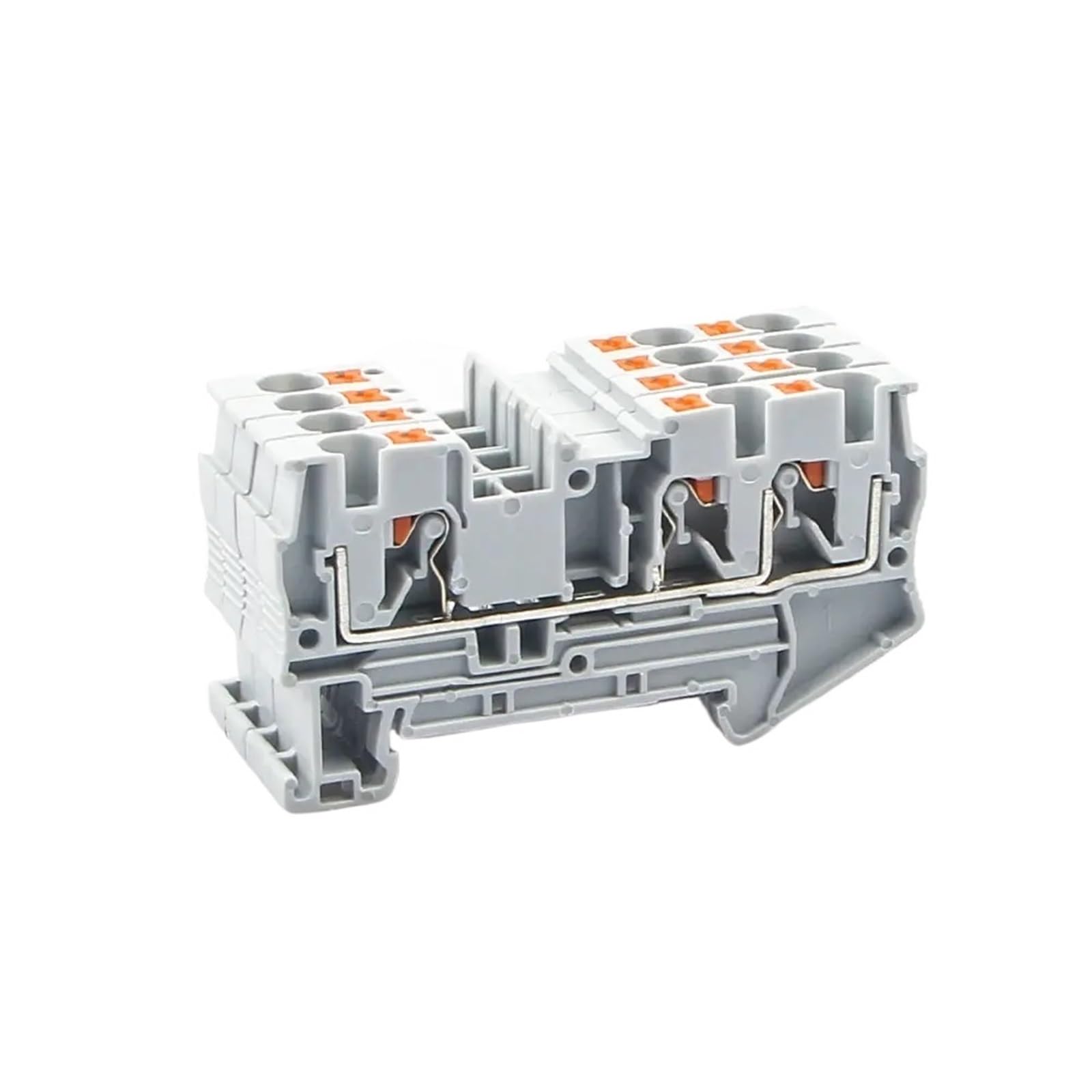 Bloque de terminales Montaje en Carril DIN PT 4-Twin 3 Conductores Empuje en Resorte alimentación sin Tornillos Conductor de Cable 10 Uds Conector de Cable
