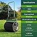 Arnot Lawn Roller, Heavy-Duty Push/Tow Behind Water/Sand Filled Roller for Park, Garden, Yard, Ball Field, 16x20-Inch, 60L/ 16 Gallons, Black