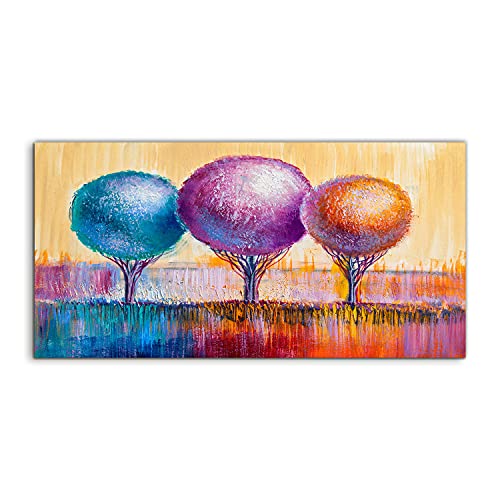 Image sur verre 140x70cm paysage d'arbres pour déco murale de salon