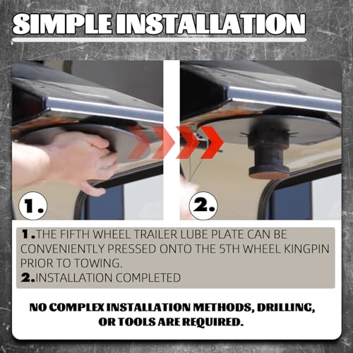 Image of TonGass 5th Wheel Hitch Lube Plate 12in RV Fifth Wheel Plate | Camper Fifth Wheel Plate, 5th Wheel Accessories for 5th Wheel Trailer Safety Kit