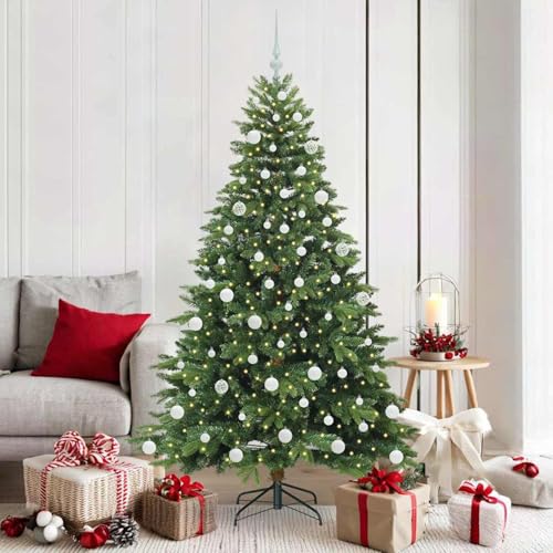 Árbol de Navidad LED Tidyard con luz cálida y estructura verde de 180cm 2