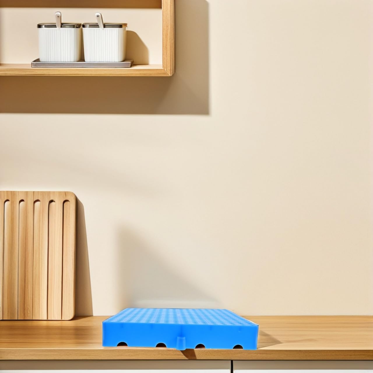 Lot de 2 palettes emboîtables en plastique avec grille ventilée - Entretien facile - Idéal pour le garage et la cuisine - Réduction de la poussière