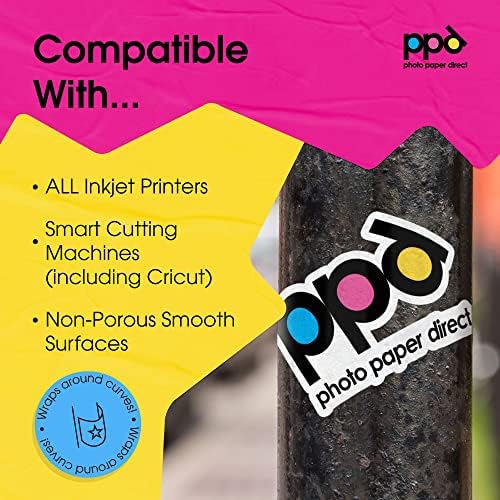 PPD 20 Sheets A4 Inkjet Printable White Matt Self Adhesive Vinyl Sticker Paper Waterproof PPD-38-20