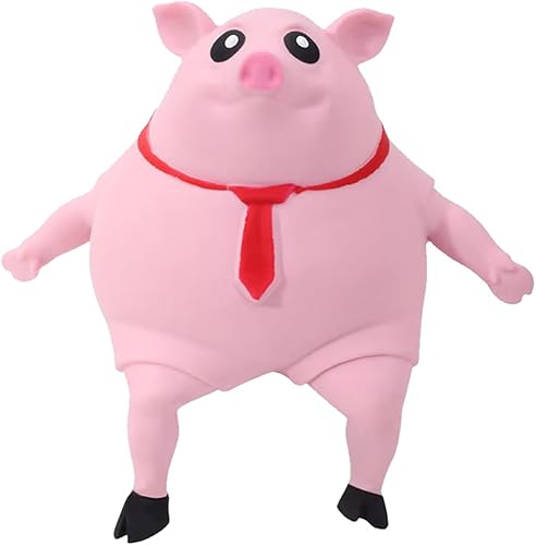 Squishy Toys - Juguete de cerdo rosa para niños y adultos, juguete novedoso para aliviar el estrés y la ansiedad (grande)