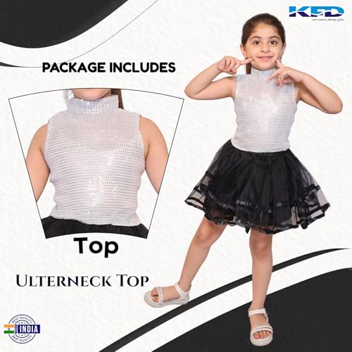 Image of Kaku Fancy Dresses Western Dance Top for Kids Halter Neck Top For Annual Function (ONLY TOP) - Skirt not included