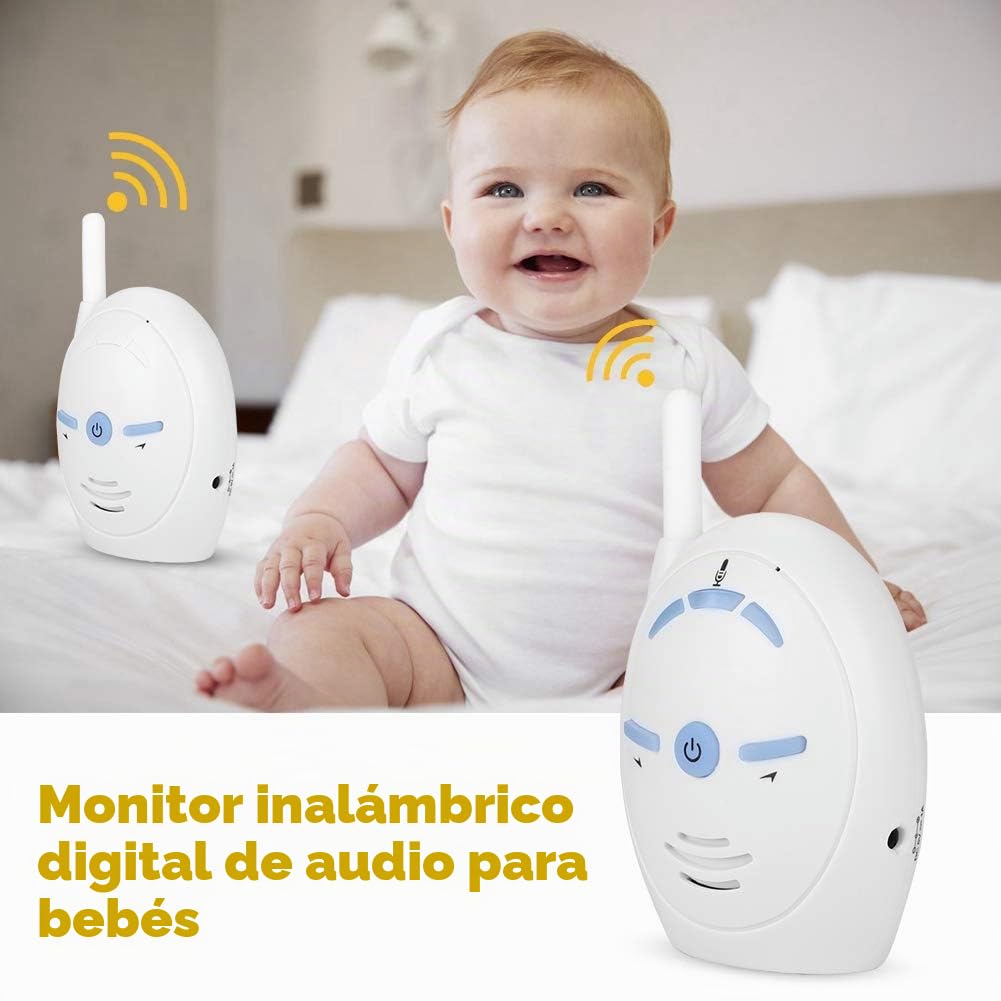 2.4GHz Monitor de Bebés Inalámbrico, Vigilabebés, Cámara de Intercomunicación Alarma Electrónica, con Audio Bidireccional,para Bebé (EU)