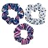 Karma 3-Set Velvet Hair Scrunchies for Women - Velvet Elastics Hair Bands Scrunchy Hair Ties, Girls Hair Accessories - Great Gift for Holiday Seasons, Plum Floral