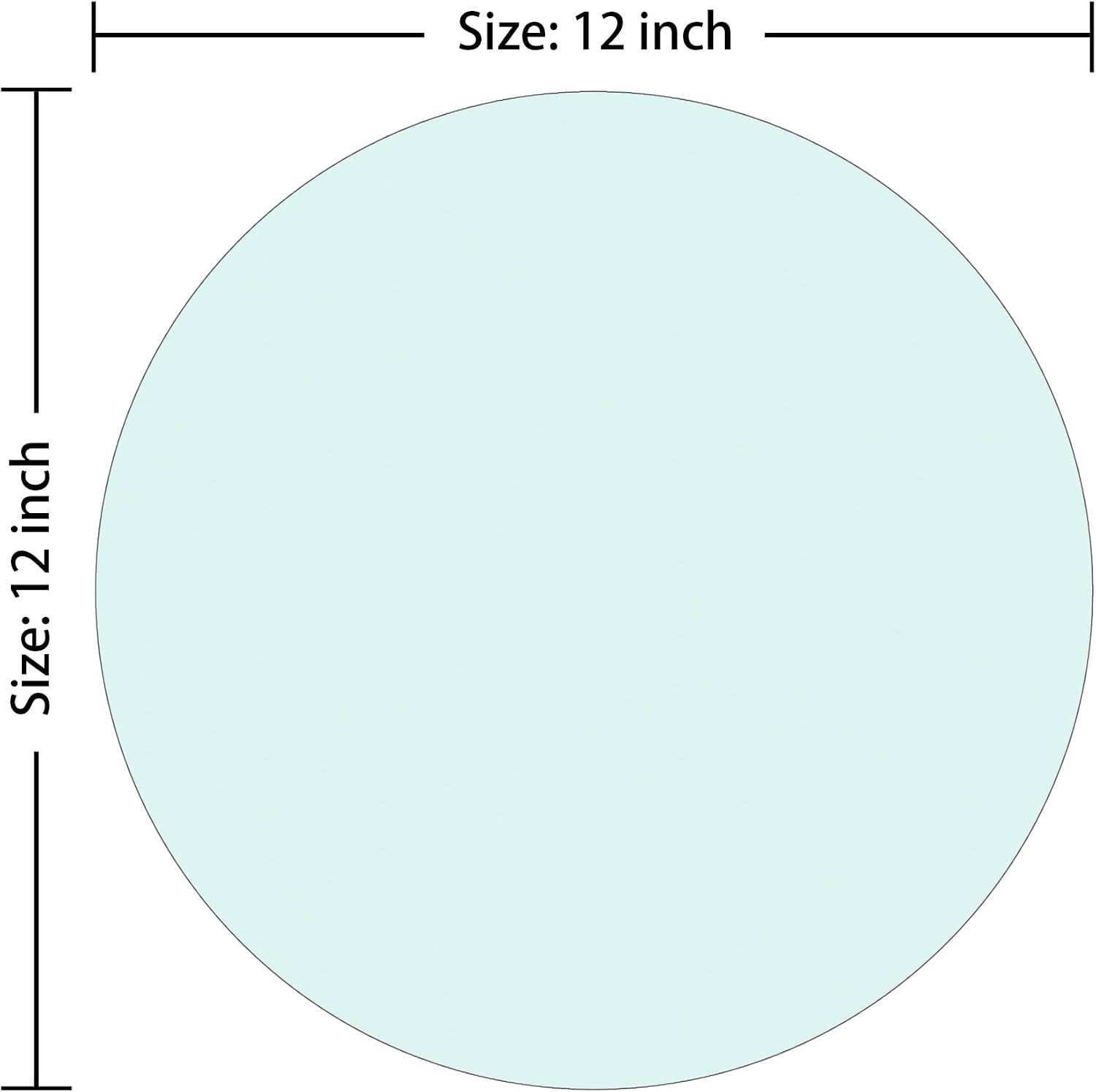 12" Round Tempered Glass Table Top, Clear Surface Flat Polished Edge for Furniture Protection Patio Dining Coffee End Tables (12 inch)