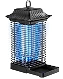 antimosquitos electrico para exterior Lámpara Antimosquitos Eléctrico de Alto Voltaje - Rejilla para matar insectos de alta eficiencia que no se obstruye. Impresionante red de alto voltaje con una potencia 3-4 veces mayor que los exterminadores de insectos alternativos, proporciona un control de insectos más confiable y efectivo. COBERTURA DE 960 PIES CUADRADOS.