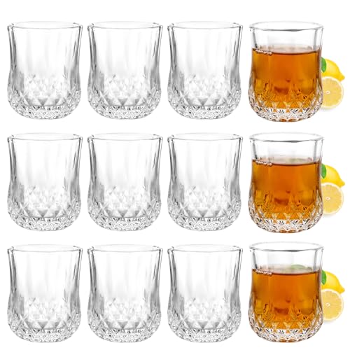 Oungy 12 bicchierini da liquore in vetro, 45 ml, tequila 4 cl, bicchieri quadrati da shot, bicchieri da vodka, bicchieri da liquore, vodka, whisky, brandy