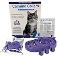 Cat Calming Collar (Pack of 4), Pheromone Infused Behaviour Support - Clinically Proven Anti-Stress & Anxiety Relief for Cats - Waterproof, Adjustable, Long-Lasting Comfort (Purple)