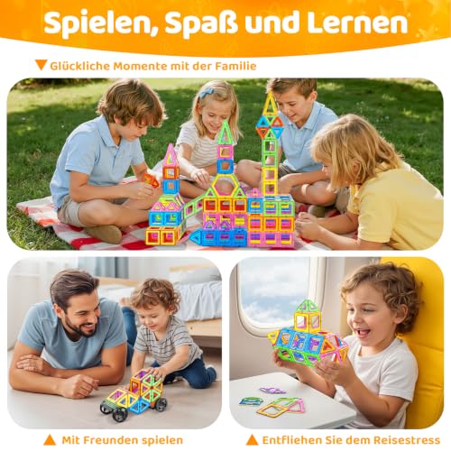 COOLJOYA Magnetische Bausteine Magnetbausteine 120 Teile Konstruktion – Ansicht 2