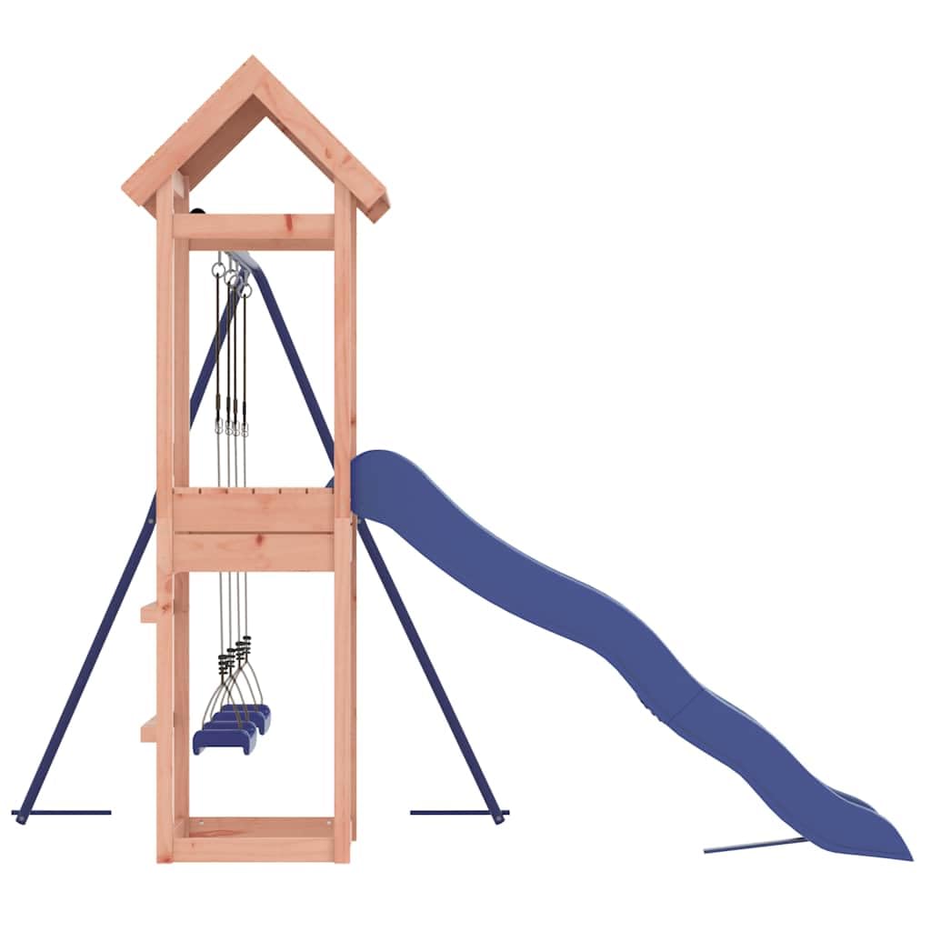 vidaXL Spielturm, Klettergerüst mit Rutsche Schaukel, Kinder Kletterturm mit Holzdach, Spiel-Zubehör für Garten, Holz Spielplatz, Massivholz Douglasie