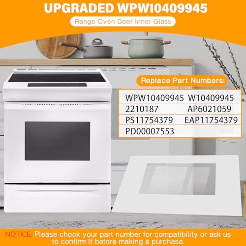 Image of WPW10409945 Outer Oven Door Glass Compatible with Whirlpool Range Oven Outer Door Glass 29.4 inch x 20 inch Stove Door Panel Replacement W10409945 2210187 AP6021059 PS11754379 EAP11754379 PD00007553